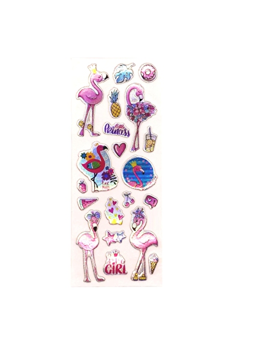 Sticker Kabartmalı Stiker Defter, Planlayıcı Etiket Flamingo (cb451) 16x7 cm