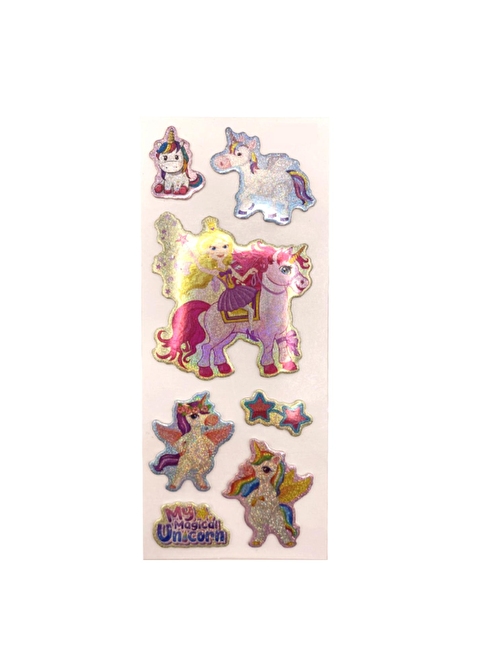 Sticker Kabartmalı Stiker Defter, Planlayıcı Etiket Unicorn (cb464) 16x7 cm