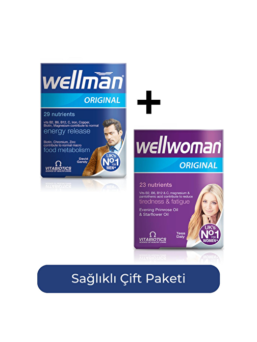 Vitabiotics Wellman + Wellwoman Sağlıklı Çift Paketi