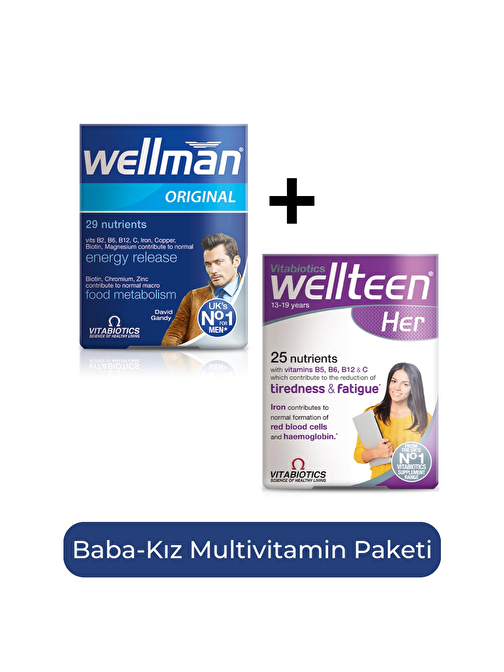 Vitabiotics Wellman + Wellteen Her Baba-Kız Multivitamin