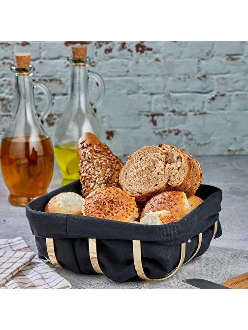 Cooker 2932 Metal Ekmeklik Ekmek Kutusu Ekmek Saklama Kabı Gold Sarı