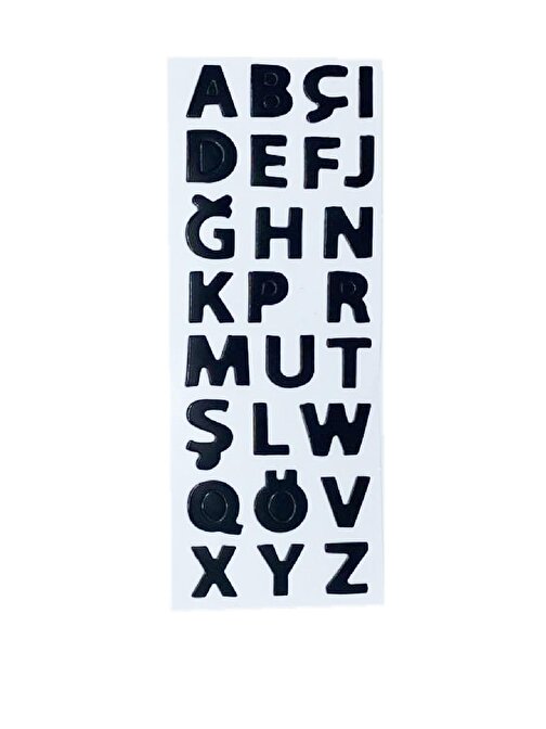Sticker Kabartmalı Stiker Defter, Planlayıcı Etiket Siyah Harfler (cb398) 16x7 cm