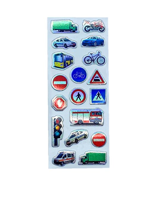 Sticker Kabartmalı Stiker Defter, Planlayıcı Etiket Trafik, Araba (cb418) 16x7 cm