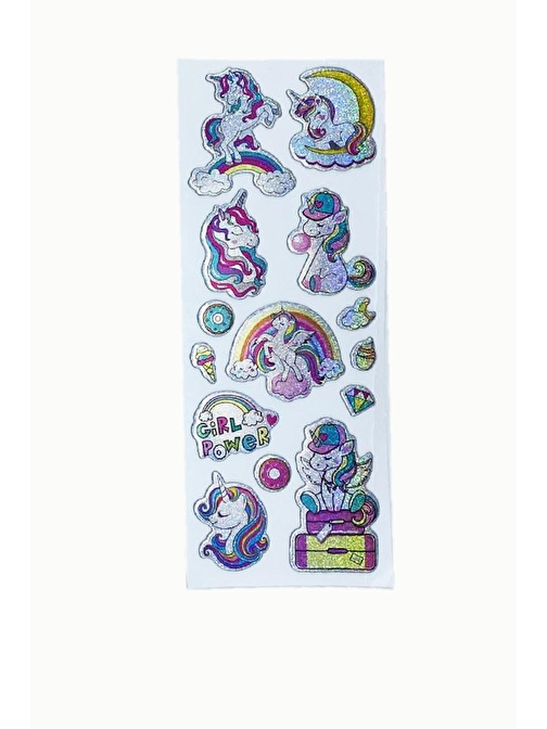 Sticker Kabartmalı Stiker Defter, Planlayıcı Etiket Unicorn (cb450) 16x7 cm