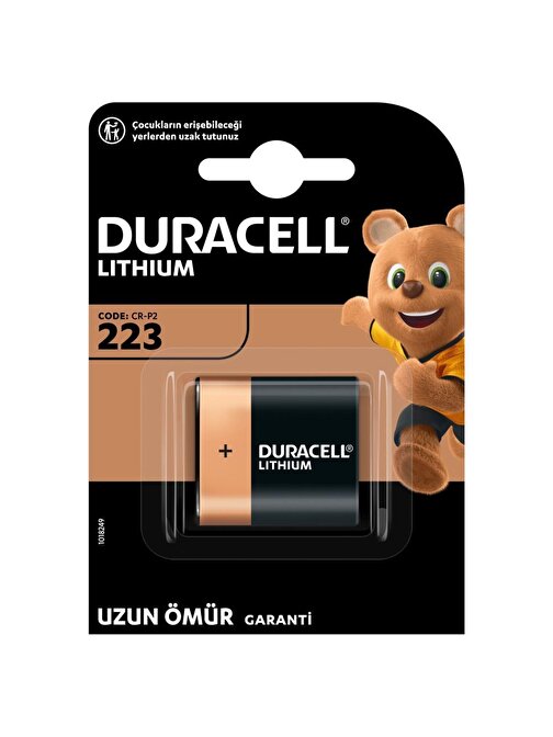 Duracell 223 / Cr-P2 Özel Yüksek Güçlü Lityum 223 Fotoğraf Pili 6V