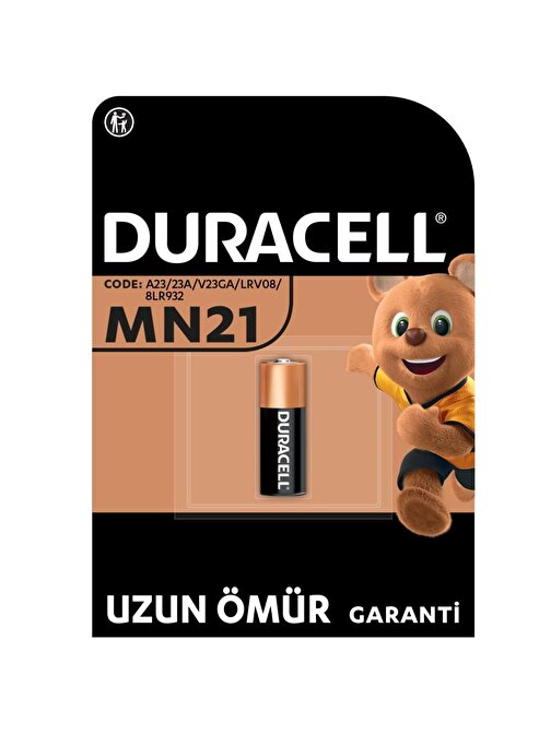Duracell Özel Alkalin Mn21 Pil 12V 1'li  A23 / 23A / V23Ga / Lrv08 / 8Lr932