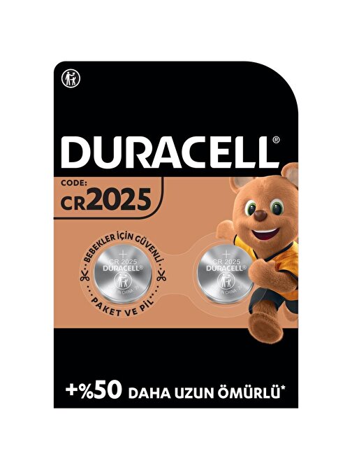 Duracell Cr2025 3V Lityum Pil 2'li Paket