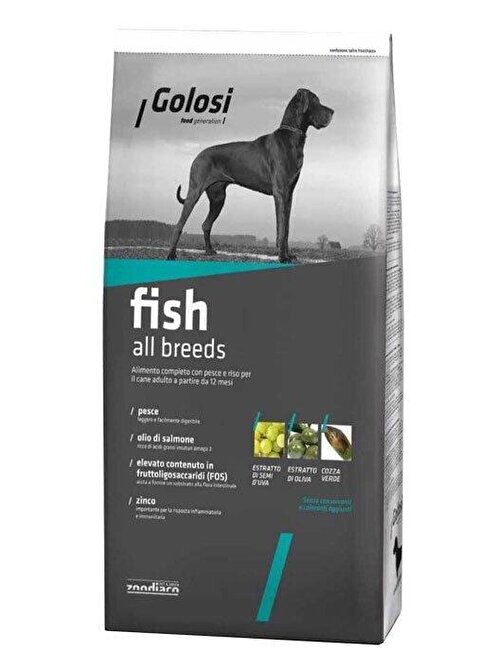 Golosi Fish & Rice Balıklı Ve Pirinçli Yetişkin Köpek Maması 12 Kg
