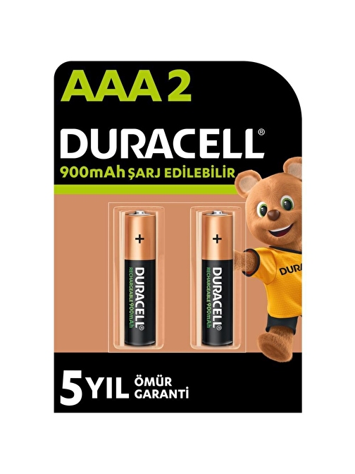 Duracell Şarjlı İnce Kalem Pil Aaa 900 Mah 2'li