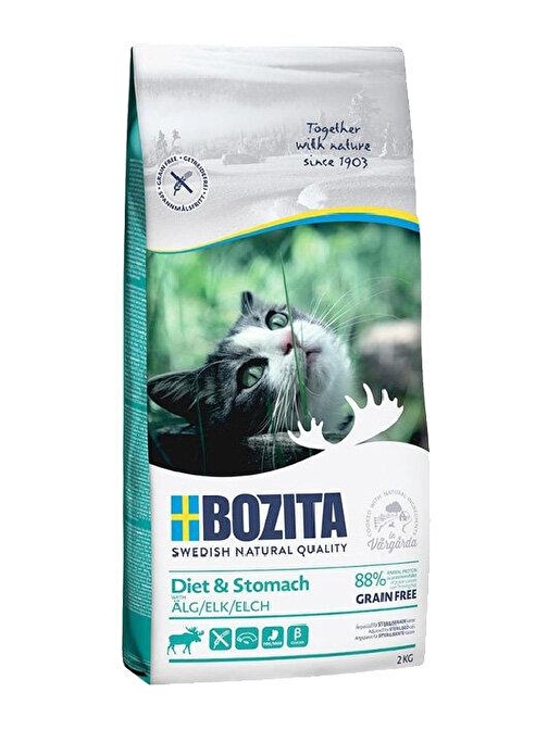 Bozita Sensitive Diet&Stomach Tahılsız Geyik Etli Yetişkin Kedi Maması 2 Kg