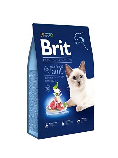 Brit Premium Kısırlaştırılmış Kuzu Etli Yetişkin Kedi Maması 8 Kg/