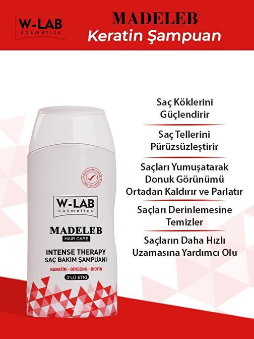 W Lab Madelebintense Therapy Keratin Şampuan 300 ml
