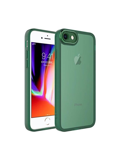 Musal Apple iPhone 7 Kılıf Metal Kamera Korumalı Transparan Renkli Kapak