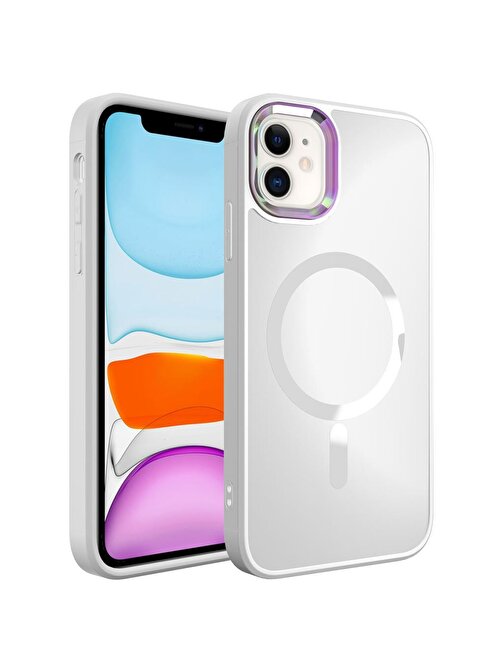 Musal Apple iPhone 11 Kılıf Magsafe Wireless Şarj Özellikli Renkli Kamera Çıkıntılı Mat Kapak