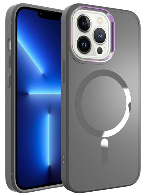 Musal Apple iPhone 12 Pro Kılıf Magsafe Wireless Şarj Özellikli Renkli Kamera Çıkıntılı Mat Kapak