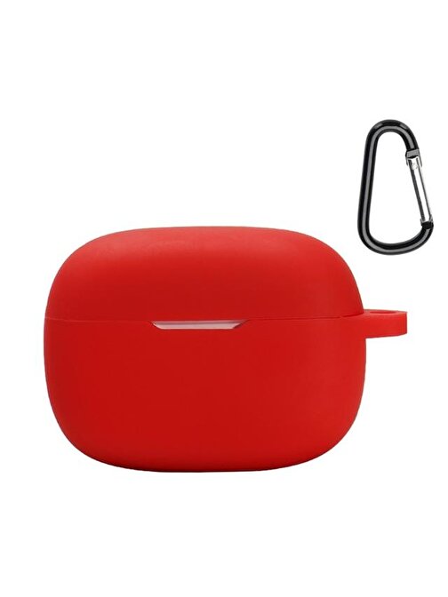 Gpack JBL Wawe 200 TWS Uyumlu Mat Soft Kancalı Silikon Bluetooth Kulaklık Kılıfı Kırmızı