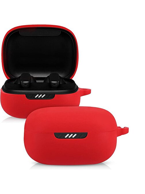Gpack JBL Wawe 300 Uyumlu Soft Kancalı Mat Silikon Bluetooth Kulaklık Kılıfı Kırmızı