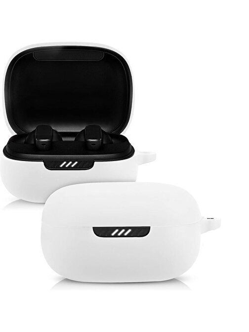 Gpack JBL Wawe 300 Uyumlu Soft Kancalı Mat Silikon Bluetooth Kulaklık Kılıfı Beyaz