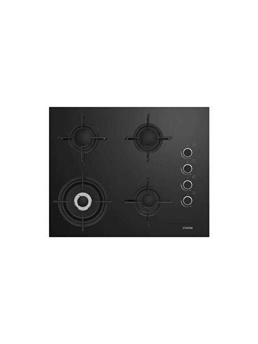 Altus ALA 185 GBD Düğmeli Cam Elektrikli Gaz Emniyetli Ankastre Siyah Ocak