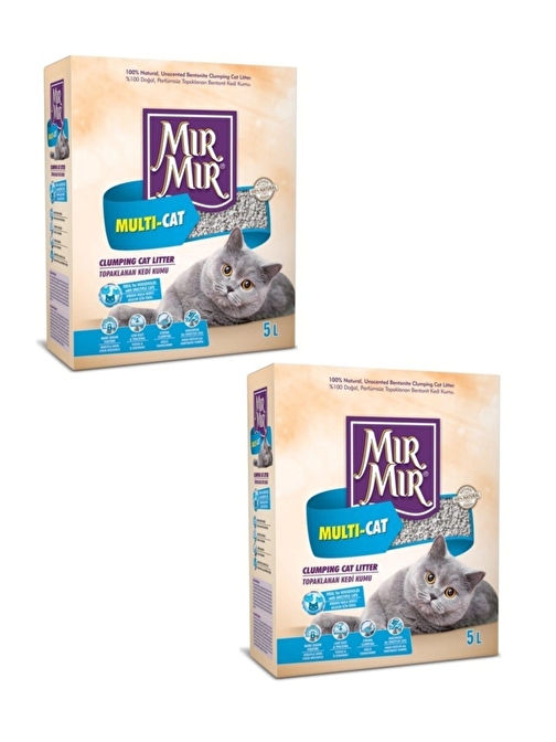 Bentonit Multicat Kedi Kumu 5Lt * 2 Adet