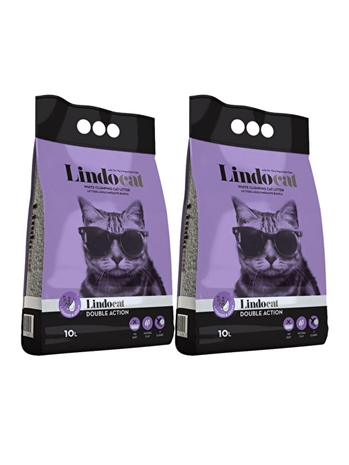 Lindocat Lavanta&Argan Kokulu Ince Taneli Kedi Kumu 10 Lt 2 Adet