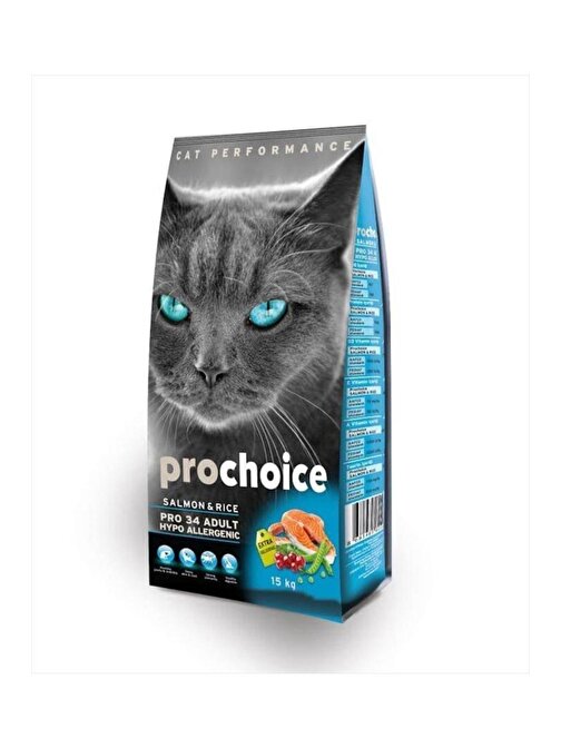 Pro Choice Pro 34 Salmon&Rice Somonlu Yetişkin Kedi Maması 15 Kg