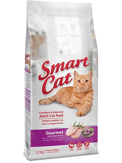 Smartcat Yetişkin Gourmet Tavuklu Ve Karaciğerli Kedi Maması 12Kg