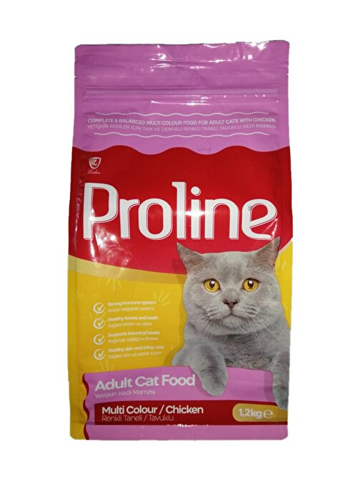 Proline Multi Colour Renkli Taneli Tavuklu Yetişkin Kedi Maması 1200 gr