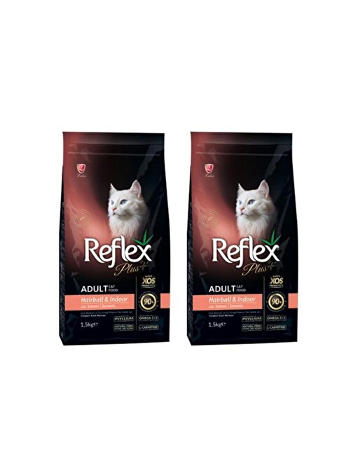 Reflex Plus Somonlu Hairball Yetişkin Kedi Maması 1,5 Kg 2 Adet
