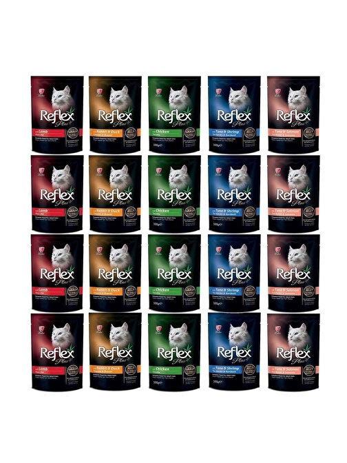 Plus Karışık Pouch Kedi Maması 100 gr X 20 Paket