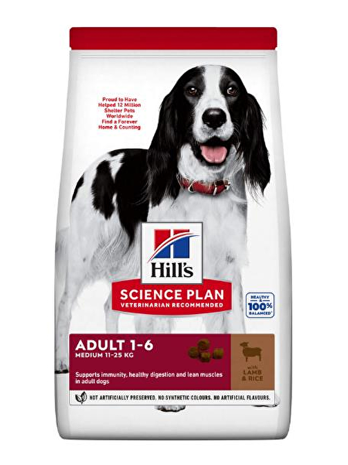 Hills Adult Medium Lamb Rice Kuzu Etli Ve Pirinçli Yetişkin Köpek Maması 14 Kg