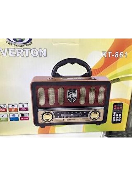 Everton Rt-861 Bluetooth Fm-Usb-Tf-Aux Şarjlı Nostaljik Radyo