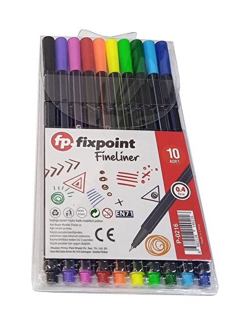 Artlantis Fineliner 10'lu İnce Uçlu Kalem 10 Renk 0.4 Mm Keçe Uçlu Kalem Renkli İşaretleme Yazı Kalemi
