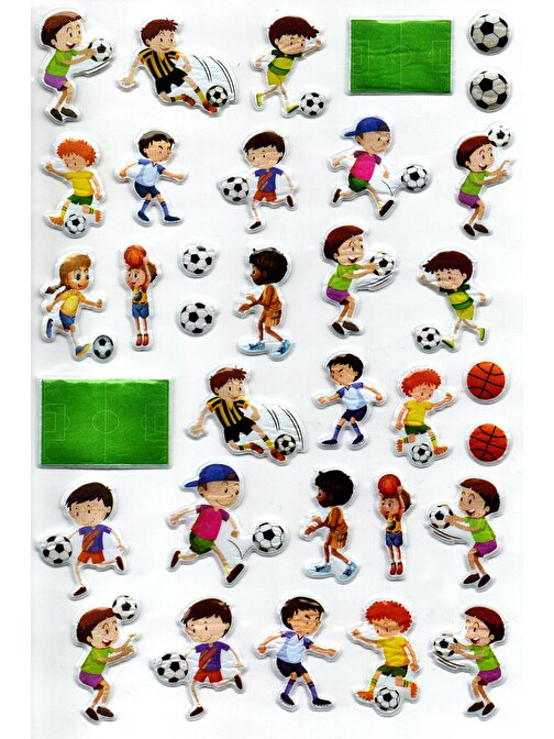 Sticker Kabartmalı A4 Boyutunda Stiker Defter, Planlayıcı Etiket, -(lim089) - Futbol