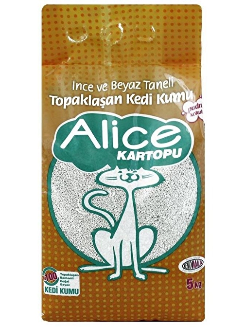 Alice İnce Ve Beyaz Taneli Topaklaşan Kedi Kumu 5 Kg