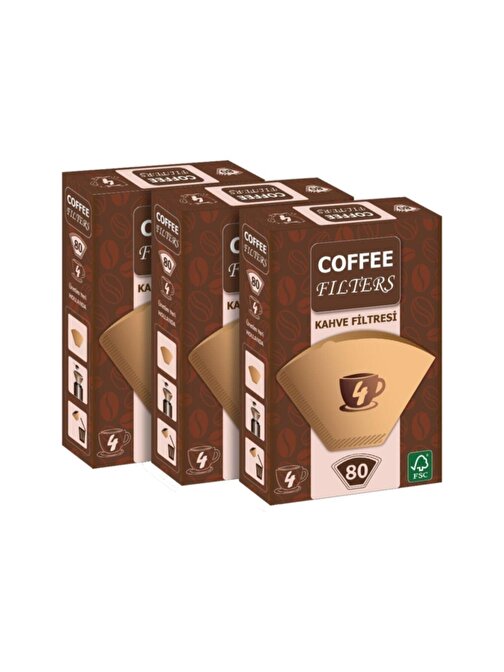 Coffee Filters Kahve Filtresi 80 Adet X 3 Adet