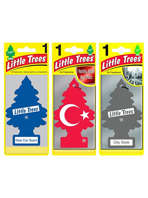 Little Trees 3'Lü Set Türk Bayrağı/New Car/City Style Asma Koku
