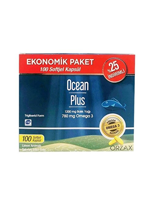 Ocean Plus Omega-3 Balık Yağı 1200 Mg 100 Kapsül