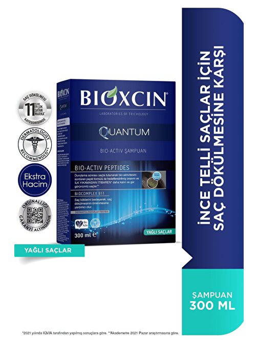 Bioxcin Quantum Şampuan 300 ml Yağli Saçlar