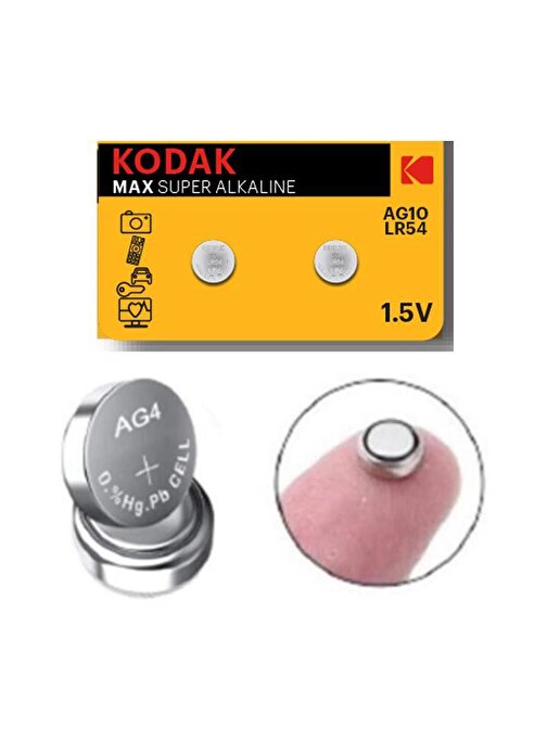 Kodak Ag10 Lr1130 389A Lr54 Sr1130 1.5V Alkalin Düğme Oyuncak Saat Pili 2 Adet