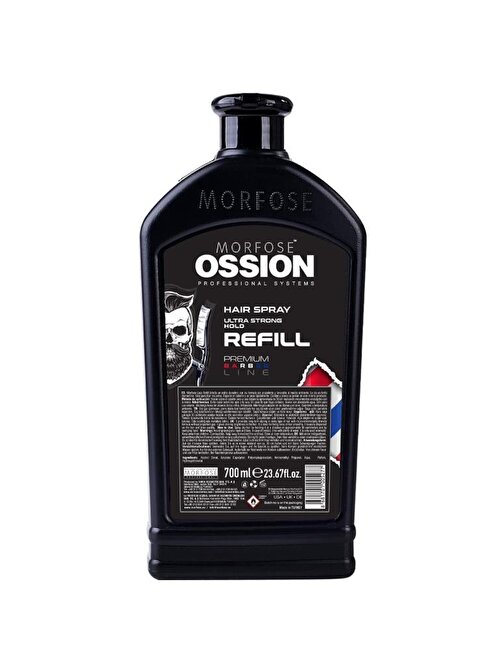 Morfose Ossion Premium Barber Line Ultra Strong Refill Gazsız Saç Spreyi 700 ml