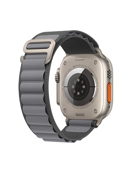 E2M KRD26 Apple Watch 38 - 40 - 41 mm Alpine Akıllı Saat Kordonu Gri