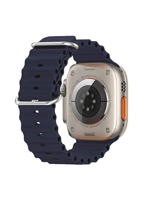 E2M Apple Watch 42 - 44 - 45 - 49 mm KRD28 Ocean Akıllı Saat Kordonu Mavi