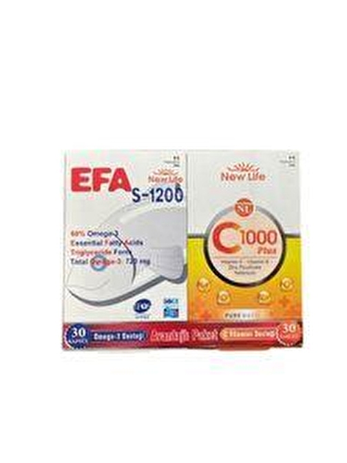 New Life C 1000 Plus 30 Tablet + Efa S-1200 30 Kapsül Avantajlı Paket