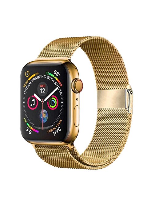E2M KRD31 Apple Watch 38 - 40 - 41 mm Metal Akıllı Saat Kordonu Gold