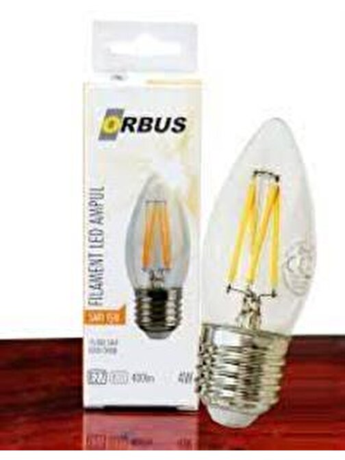 Orbus ORB-B36 Mum 4W E27 Clear Dekoratif Led Ampul 400 Lm Ra80 220-240V-50Hz