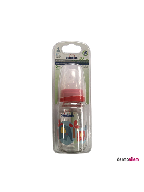 Bambino Cam Biberon 125 Ml Kırmızı B011