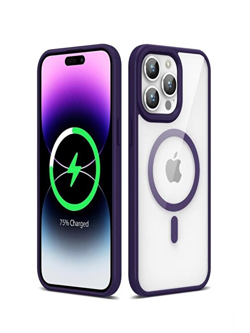 Musal Apple iPhone 14 Pro Max Kılıf Magsafe Wireless Şarj Özellikli Silikon Ege Kapak
