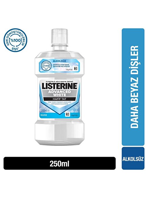 Listerine Advanced White Hafif Tat Ağız Çalkalama Suyu 250 ml
