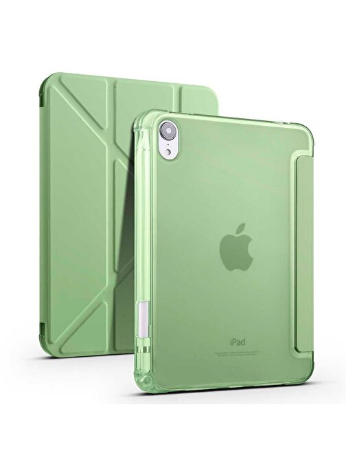 Gpack Pu Silikon Tf1 Apple iPad Mini 2021 6.Nesil Uyumlu 8.3 inç Tablet Kılıfı Açık Yeşil